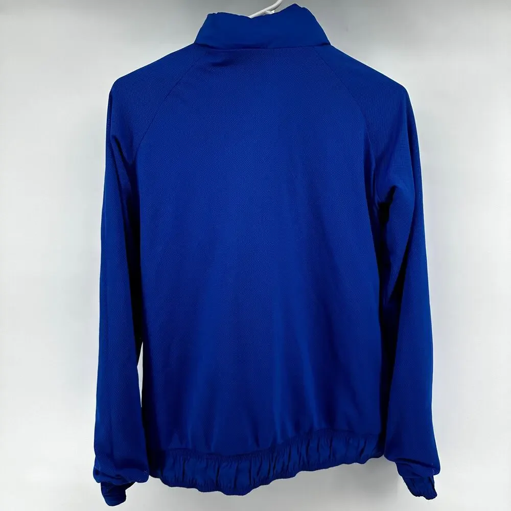 Nike Reversible Windbreaker Jacket Full Zip Logo Hidden Hood Royal Blue M